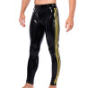 XRUB Latex Pantalon en latex Xrub avec Zip Avant/Arrière Noir-Jaune